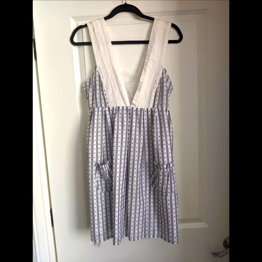 Debra Rodman Babydoll Blue Striped Dress